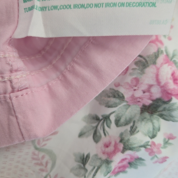 Pink Sleeveless Cotton Smocked Embroidered Girls' Dress - Picture 3 of 6